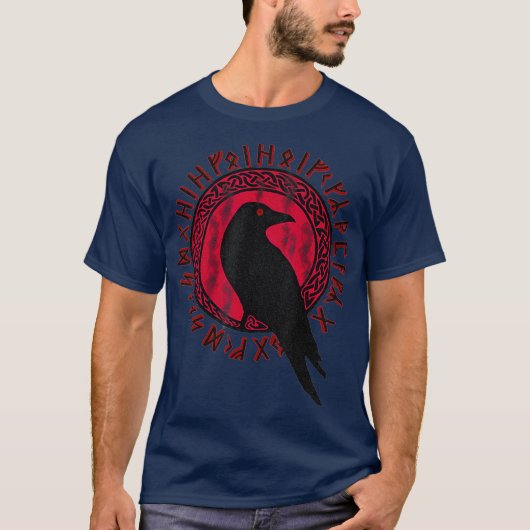 Odin Ravens Huginn Muninn VEGVISIR T Vikings T-shirt (Voorkant)