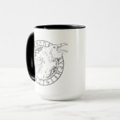Odin Ravens Huginn Muninn Viking Runic Cirkel Mok (Voorkant links)