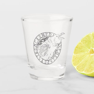 Odin Ravens Huginn Muninn Viking Runische Cirkel Shot Glas