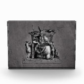 Odin ravens op zijn steentroon die de mythologie v fotoblokken (Voorkant)