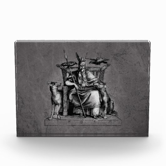 Odin ravens op zijn steentroon die de mythologie v fotoblokken (Voorkant)