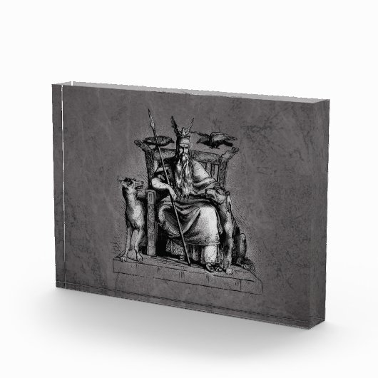 Odin ravens op zijn steentroon die de mythologie v fotoblokken (Rechts)