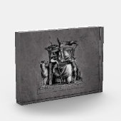 Odin ravens op zijn steentroon die de mythologie v fotoblokken (Links)