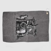 Odin ravens op zijn steentroon die de mythologie v golfhanddoek (Horizontaal)