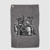 Odin ravens op zijn steentroon die de mythologie v golfhanddoek (Voorkant)