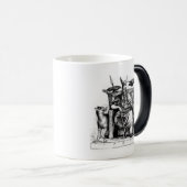 Odin ravens op zijn steentroon die de mythologie v magische mok (Voorkant rechts)