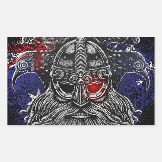 Odin ravens swords Viking Mythology Australia vlag Rechthoekige Sticker (Voorkant)
