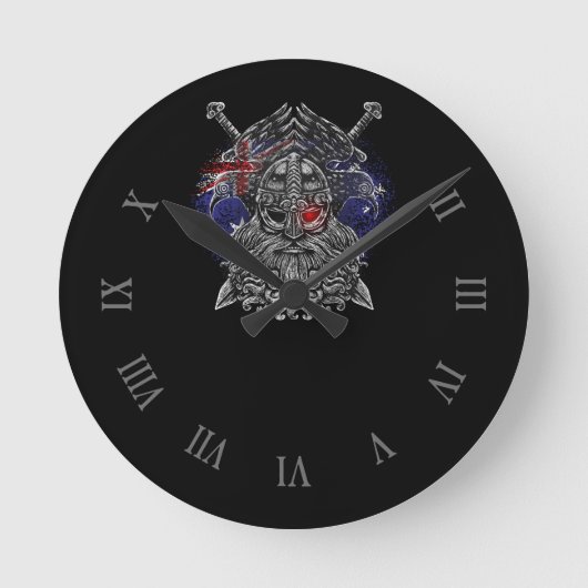 Odin ravens swords Viking Mythology Australia vlag Ronde Klok (Voorkant)