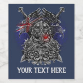 Odin ravens swords Viking Mythology Australia vlag Wijn Etiket (Enkel label)