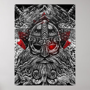 Odin ravens swords Viking Mythology Canada vlag Poster