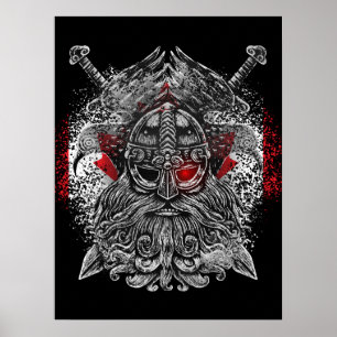 Odin ravens swords Viking Mythology Canada vlag Poster