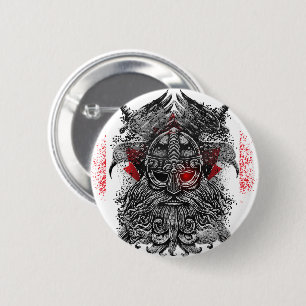 Odin ravens swords Viking Mythology Canada vlag Ronde Button 5,7 Cm