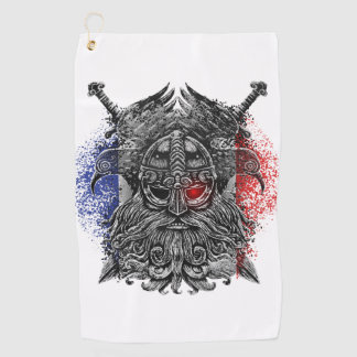 Odin ravens swords Viking Mythology France vlag Golfhanddoek