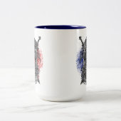 Odin ravens swords Viking Mythology France vlag Tweekleurige Koffiemok (Center)