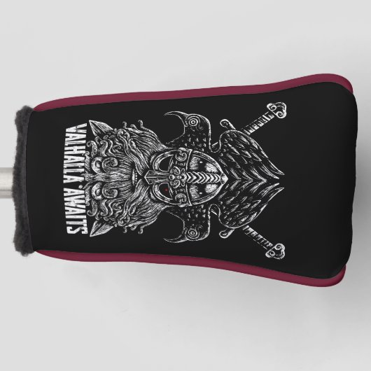 Odin ravens Viking Mythology Valhalla wacht op Golfheadcover (Voorkant)