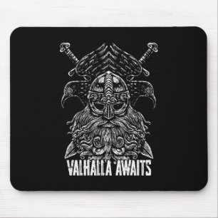 Odin ravens Viking Mythology Valhalla wacht op Muismat