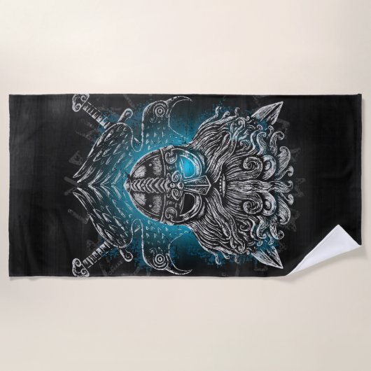 Odin ravens Viking Mythology Valhalla wacht op Strandlaken (Voorkant)