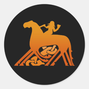 Odin Riding over Sleipnir Viking Mythology Ronde Sticker