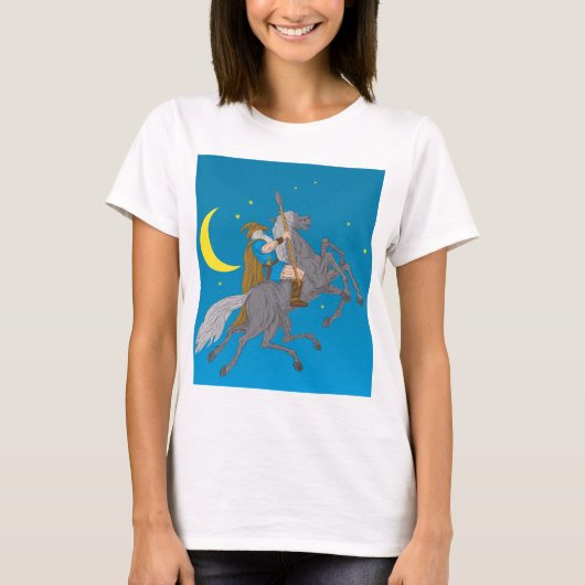Odin Riding Sleipnir Noorse mythologie Viking God T-shirt (Voorkant)