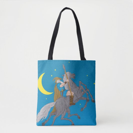 Odin Riding Sleipnir Noorse mythologie Viking God Tote Bag (Voorkant)