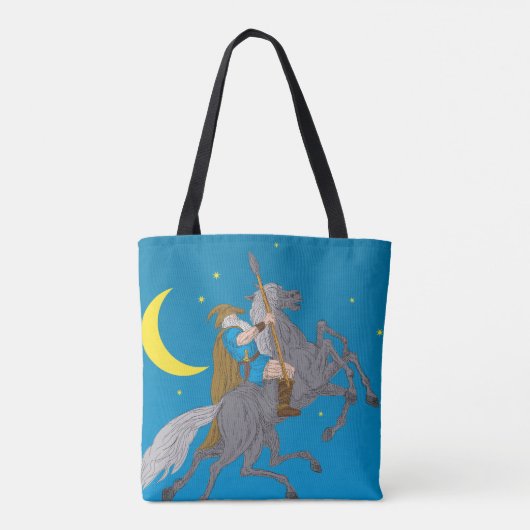 Odin Riding Sleipnir Noorse mythologie Viking God Tote Bag (Achterkant)