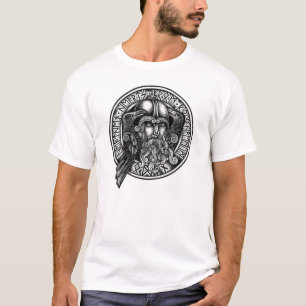 Odin Rune Shield Black & White T-shirt