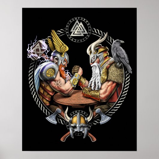 Odin Thor Arm Wrestling Poster (Voorkant)