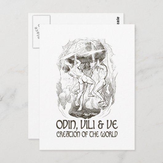 Odin, Vili en Ve Briefkaart (Voorkant / Achterkant)