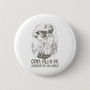 Odin, Vili en Ve Ronde Button 5,7 Cm