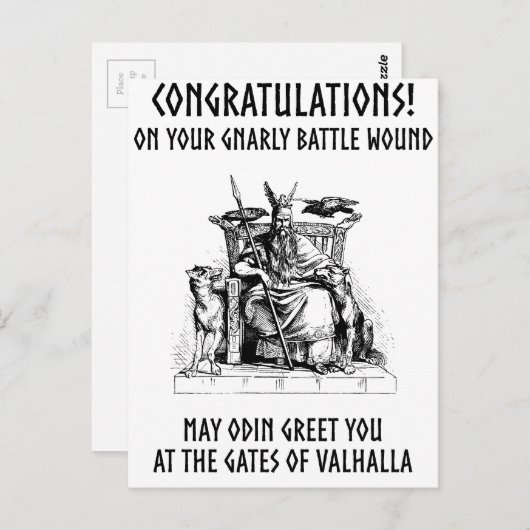 Odin zegt gefeliciteerd! briefkaart (Voorkant / Achterkant)
