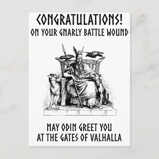 Odin zegt gefeliciteerd! briefkaart (Voorkant)