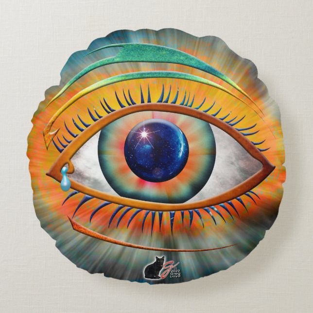 Odin's Eye Rond Kussen (Voorkant)