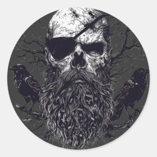 Odin's fluistering: Viking Spirit Invocatie Ronde Sticker