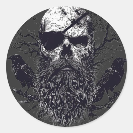 Odin's fluistering: Viking Spirit Invocatie Ronde Sticker (Voorkant)