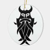 Odin's Mask Tribal (zwart) Keramisch Ornament (Links)