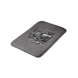 Odins raven op zijn stenen troon viking mythologie badmat