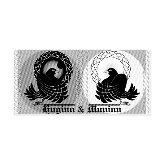 Odin's Ravens Huginn en Muninn Rubberstempel (Afrduk)