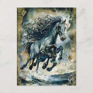 Odins Sleipnir het achtbenige paard Feestdagenkaart