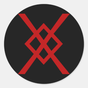 Odin's Spear, Gungnir (rood en zwart) Ronde Sticker