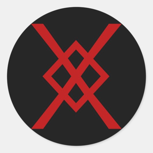 Odin's Spear, Gungnir (rood & zwart) Ronde Sticker (Voorkant)