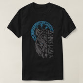 Odin's Wolf Mask runt Norse Compass Valhalla Viki T-shirt (Design voorkant)