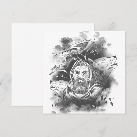 Odin's wolven hand getrokken (Voorkant / Achterkant)