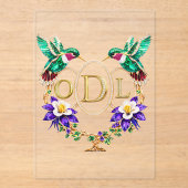 ODL Hummingbird Any Letters Custom Wedding Acryl Uitnodigingen (Voorkant)