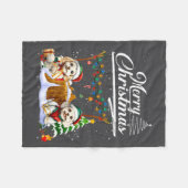 Odle Christmas Tree Lights Decorations Dog Lover X Fleece Deken (Voorkant (Horizontaal))