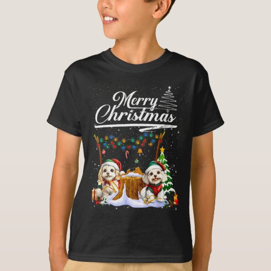Odle Christmas Tree Lights Decorations Dog Lover X T-shirt (Voorkant)