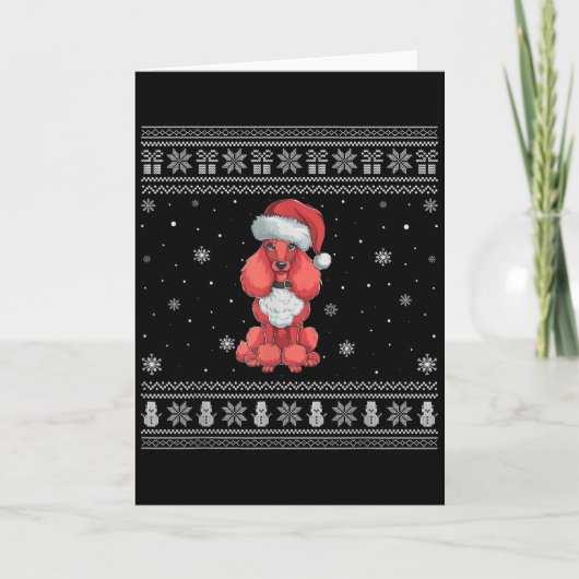 Odle Dog Lovers Men Women Santa Ugly Xmas Sweater  Kaart (Voorkant)