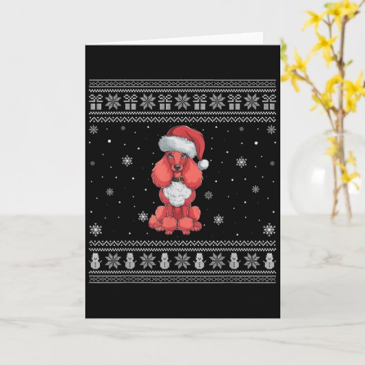 Odle Dog Lovers Men Women Santa Ugly Xmas Sweater  Kaart (Gele Bloem)