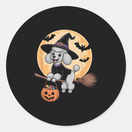Odle Witch Pet Pompoen Halloween Kostuum Mannen Vr Ronde Sticker (Voorkant)