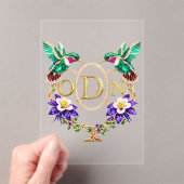 ODN Hummingbird Any Letters Custom Wedding Acryl Uitnodigingen (Insitu (Draagbaar))