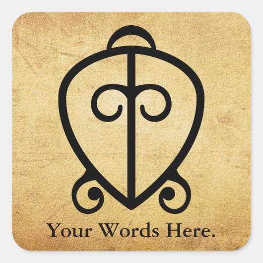 Odo Nnyew Fie Kwan | Macht liefdessymbool Vierkante Sticker (Voorkant)